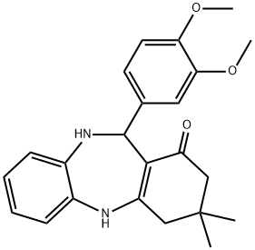 11-(3,4-dimethoxyphenyl)-3,3-dimethyl-2,3,4,5,10,11-hexahydro-1H-dibenzo[b,e][1,4]diazepin-1-one Structure