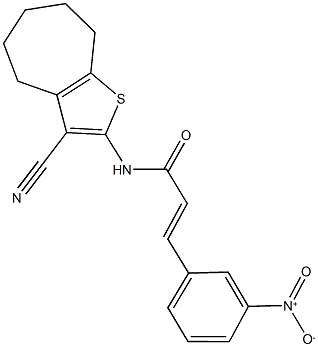 N-(3-cyano-5,6,7,8-tetrahydro-4H-cyclohepta[b]thien-2-yl)-3-{3-nitrophenyl}acrylamide 구조식 이미지