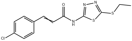 3-(4-chlorophenyl)-N-[5-(ethylsulfanyl)-1,3,4-thiadiazol-2-yl]acrylamide 구조식 이미지