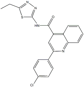 2-(4-chlorophenyl)-N-(5-ethyl-1,3,4-thiadiazol-2-yl)-4-quinolinecarboxamide Structure
