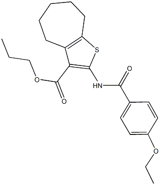 propyl 2-[(4-ethoxybenzoyl)amino]-5,6,7,8-tetrahydro-4H-cyclohepta[b]thiophene-3-carboxylate Structure