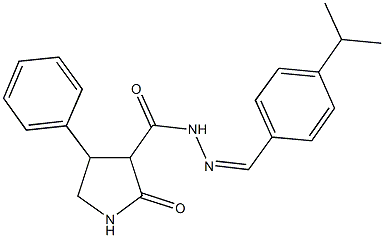 N'-(4-isopropylbenzylidene)-2-oxo-4-phenyl-3-pyrrolidinecarbohydrazide 구조식 이미지