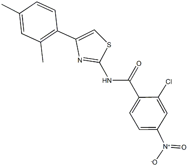 2-chloro-N-[4-(2,4-dimethylphenyl)-1,3-thiazol-2-yl]-4-nitrobenzamide Structure