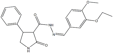 N'-(3-ethoxy-4-methoxybenzylidene)-2-oxo-4-phenyl-3-pyrrolidinecarbohydrazide 구조식 이미지