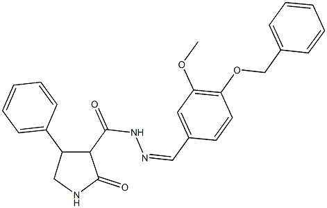 N'-[4-(benzyloxy)-3-methoxybenzylidene]-2-oxo-4-phenyl-3-pyrrolidinecarbohydrazide Structure