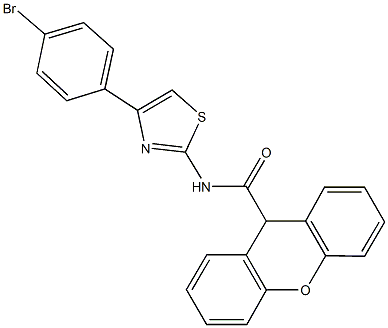 N-[4-(4-bromophenyl)-1,3-thiazol-2-yl]-9H-xanthene-9-carboxamide Structure