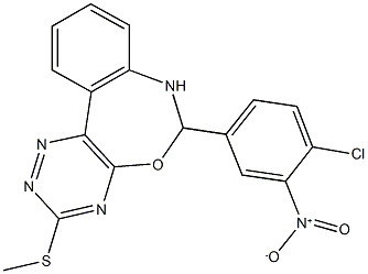 6-{4-chloro-3-nitrophenyl}-3-(methylsulfanyl)-6,7-dihydro[1,2,4]triazino[5,6-d][3,1]benzoxazepine Structure