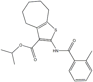 isopropyl 2-[(2-methylbenzoyl)amino]-5,6,7,8-tetrahydro-4H-cyclohepta[b]thiophene-3-carboxylate Structure