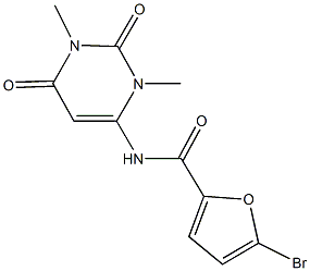 5-bromo-N-(1,3-dimethyl-2,6-dioxo-1,2,3,6-tetrahydro-4-pyrimidinyl)-2-furamide 구조식 이미지