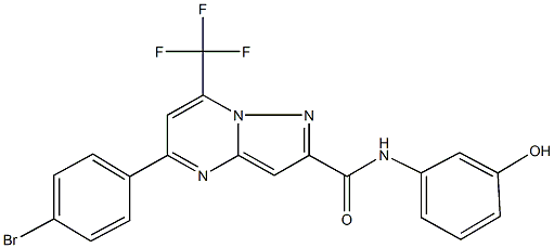 5-(4-bromophenyl)-N-(3-hydroxyphenyl)-7-(trifluoromethyl)pyrazolo[1,5-a]pyrimidine-2-carboxamide Structure