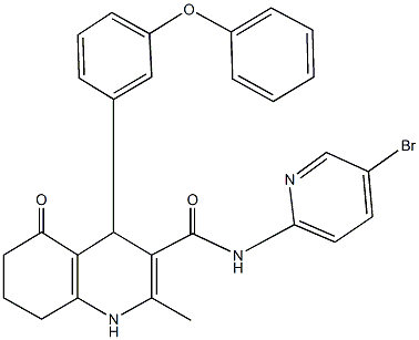 N-(5-bromo-2-pyridinyl)-2-methyl-5-oxo-4-(3-phenoxyphenyl)-1,4,5,6,7,8-hexahydro-3-quinolinecarboxamide 구조식 이미지
