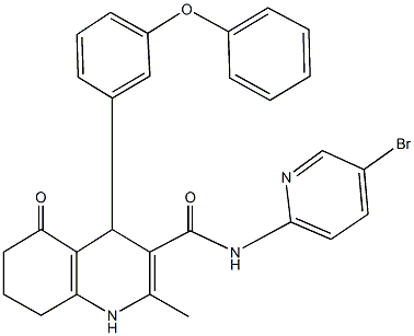 N-(5-bromo-2-pyridinyl)-2-methyl-5-oxo-4-(3-phenoxyphenyl)-1,4,5,6,7,8-hexahydro-3-quinolinecarboxamide Structure