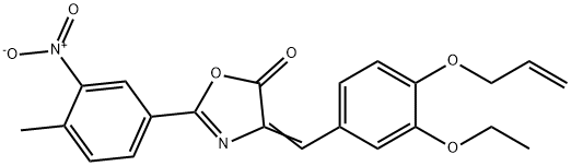 4-[4-(allyloxy)-3-ethoxybenzylidene]-2-{3-nitro-4-methylphenyl}-1,3-oxazol-5(4H)-one Structure