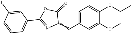 4-(4-ethoxy-3-methoxybenzylidene)-2-(3-iodophenyl)-1,3-oxazol-5(4H)-one 구조식 이미지