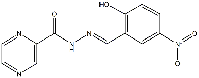 N'-{2-hydroxy-5-nitrobenzylidene}-2-pyrazinecarbohydrazide 구조식 이미지