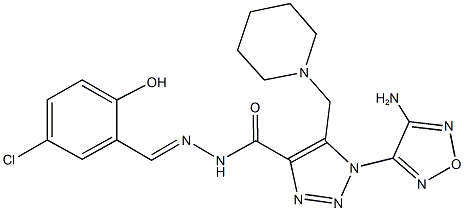 1-(4-amino-1,2,5-oxadiazol-3-yl)-N'-(5-chloro-2-hydroxybenzylidene)-5-(1-piperidinylmethyl)-1H-1,2,3-triazole-4-carbohydrazide Structure