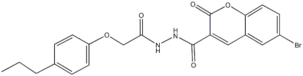 6-bromo-2-oxo-N'-[(4-propylphenoxy)acetyl]-2H-chromene-3-carbohydrazide 구조식 이미지