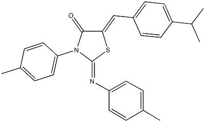 5-(4-isopropylbenzylidene)-3-(4-methylphenyl)-2-[(4-methylphenyl)imino]-1,3-thiazolidin-4-one Structure