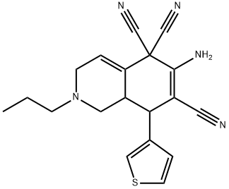 6-amino-2-propyl-8-(3-thienyl)-2,3,8,8a-tetrahydro-5,5,7(1H)-isoquinolinetricarbonitrile 구조식 이미지