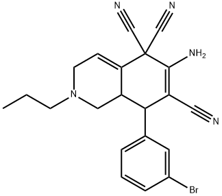 6-amino-8-(3-bromophenyl)-2-propyl-2,3,8,8a-tetrahydro-5,5,7(1H)-isoquinolinetricarbonitrile 구조식 이미지