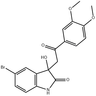 5-bromo-3-[2-(3,4-dimethoxyphenyl)-2-oxoethyl]-3-hydroxy-1,3-dihydro-2H-indol-2-one 구조식 이미지