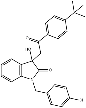 3-[2-(4-tert-butylphenyl)-2-oxoethyl]-1-(4-chlorobenzyl)-3-hydroxy-1,3-dihydro-2H-indol-2-one Structure