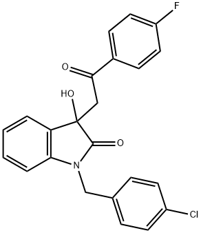 1-(4-chlorobenzyl)-3-[2-(4-fluorophenyl)-2-oxoethyl]-3-hydroxy-1,3-dihydro-2H-indol-2-one Structure