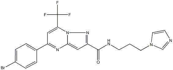 5-(4-bromophenyl)-N-[3-(1H-imidazol-1-yl)propyl]-7-(trifluoromethyl)pyrazolo[1,5-a]pyrimidine-2-carboxamide 구조식 이미지