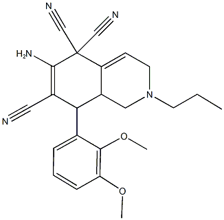 6-amino-8-(2,3-dimethoxyphenyl)-2-propyl-2,3,8,8a-tetrahydro-5,5,7(1H)-isoquinolinetricarbonitrile 구조식 이미지