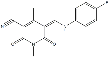 5-[(4-fluoroanilino)methylene]-1,4-dimethyl-2,6-dioxo-1,2,5,6-tetrahydro-3-pyridinecarbonitrile 구조식 이미지
