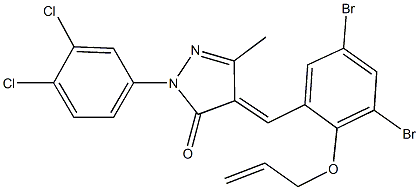 4-[2-(allyloxy)-3,5-dibromobenzylidene]-2-(3,4-dichlorophenyl)-5-methyl-2,4-dihydro-3H-pyrazol-3-one Structure