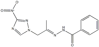 N'-(2-{3-nitro-1H-1,2,4-triazol-1-yl}-1-methylethylidene)benzohydrazide 구조식 이미지