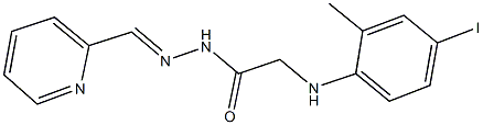 2-(4-iodo-2-methylanilino)-N'-(2-pyridinylmethylene)acetohydrazide 구조식 이미지