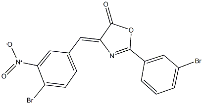 4-{4-bromo-3-nitrobenzylidene}-2-(3-bromophenyl)-1,3-oxazol-5(4H)-one 구조식 이미지