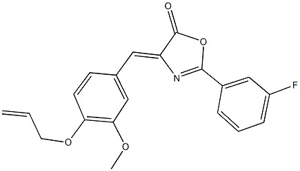 4-[4-(allyloxy)-3-methoxybenzylidene]-2-(3-fluorophenyl)-1,3-oxazol-5(4H)-one 구조식 이미지