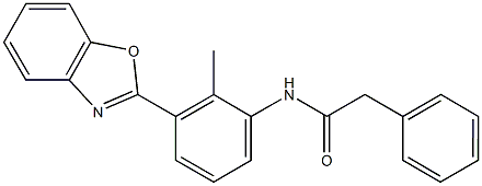 N-[3-(1,3-benzoxazol-2-yl)-2-methylphenyl]-2-phenylacetamide 구조식 이미지
