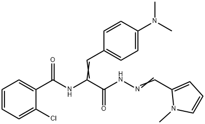 2-chloro-N-[2-[4-(dimethylamino)phenyl]-1-({2-[(1-methyl-1H-pyrrol-2-yl)methylene]hydrazino}carbonyl)vinyl]benzamide Structure