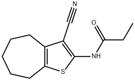 N-(3-cyano-5,6,7,8-tetrahydro-4H-cyclohepta[b]thien-2-yl)propanamide 구조식 이미지