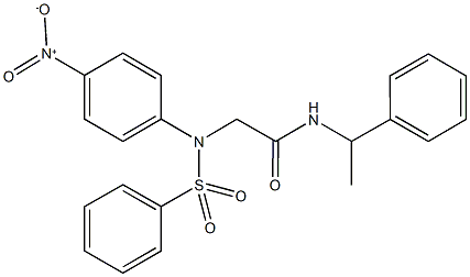 2-[{4-nitrophenyl}(phenylsulfonyl)amino]-N-(1-phenylethyl)acetamide 구조식 이미지