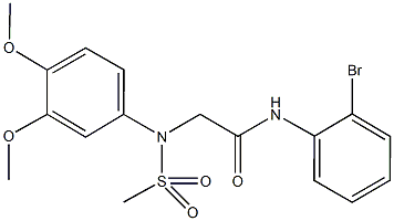 N-(2-bromophenyl)-2-[3,4-dimethoxy(methylsulfonyl)anilino]acetamide 구조식 이미지