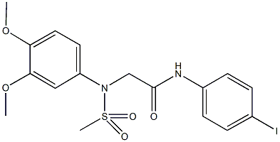 2-[3,4-dimethoxy(methylsulfonyl)anilino]-N-(4-iodophenyl)acetamide 구조식 이미지