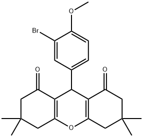 9-(3-bromo-4-methoxyphenyl)-3,3,6,6-tetramethyl-3,4,5,6,7,9-hexahydro-1H-xanthene-1,8(2H)-dione 구조식 이미지