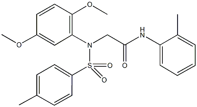 2-{2,5-dimethoxy[(4-methylphenyl)sulfonyl]anilino}-N-(2-methylphenyl)acetamide 구조식 이미지