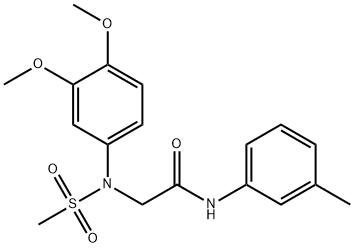2-[3,4-dimethoxy(methylsulfonyl)anilino]-N-(3-methylphenyl)acetamide 구조식 이미지
