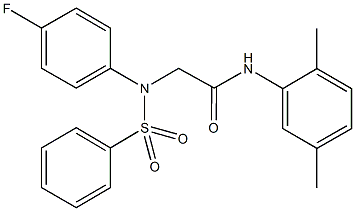 N-(2,5-dimethylphenyl)-2-[(4-fluorophenyl)(phenylsulfonyl)amino]acetamide 구조식 이미지