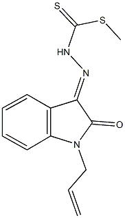 methyl 2-(1-allyl-2-oxo-1,2-dihydro-3H-indol-3-ylidene)hydrazinecarbodithioate Structure