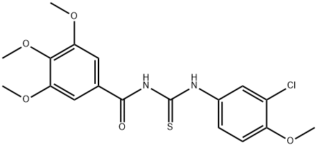 N-(3-chloro-4-methoxyphenyl)-N'-(3,4,5-trimethoxybenzoyl)thiourea 구조식 이미지