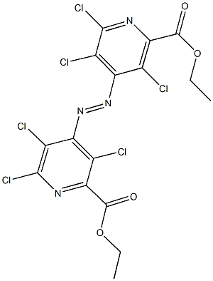 ethyl 3,5,6-trichloro-4-{[2,3,5-trichloro-6-(ethoxycarbonyl)-4-pyridinyl]diazenyl}-2-pyridinecarboxylate 구조식 이미지