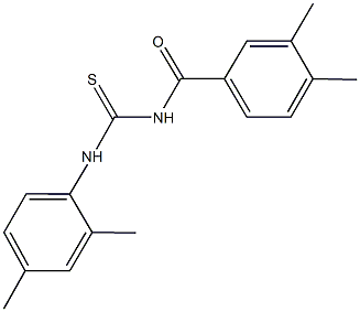 N-(3,4-dimethylbenzoyl)-N'-(2,4-dimethylphenyl)thiourea Structure