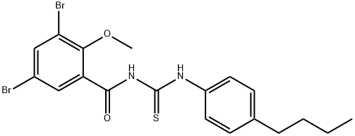 N-(4-butylphenyl)-N'-(3,5-dibromo-2-methoxybenzoyl)thiourea 구조식 이미지